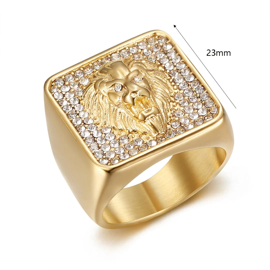 Bague tête de lion en acier inoxydable – CLEVI Paris