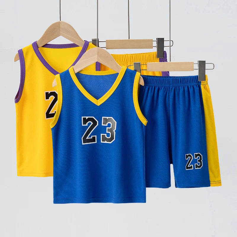 Ensemble basket enfant numéro 23 haut et short – CLEVI Paris