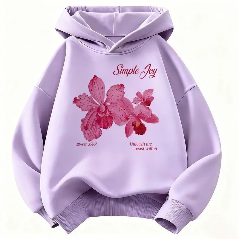 Sweat à capuche enfant motif floral – CLEVI Paris