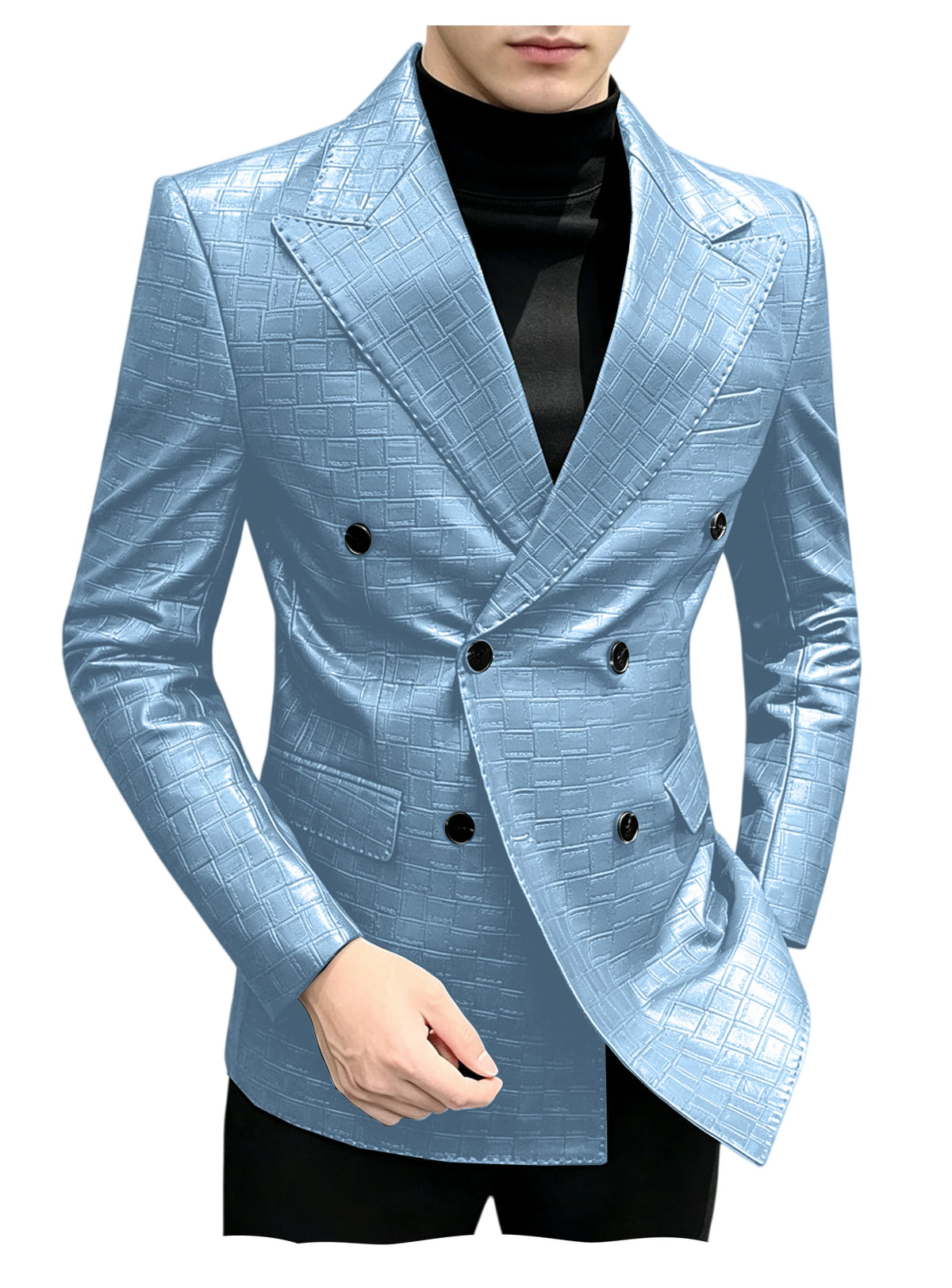 Blazer similicuir homme effet croco – CLEVI Paris