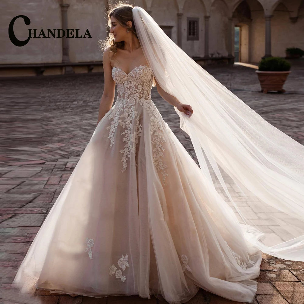 Robe de mariée bustier en tulle – CLEVI Paris