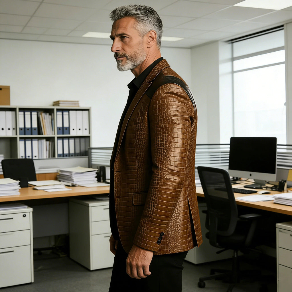 Blazer effet crocodile homme – CLEVI Paris