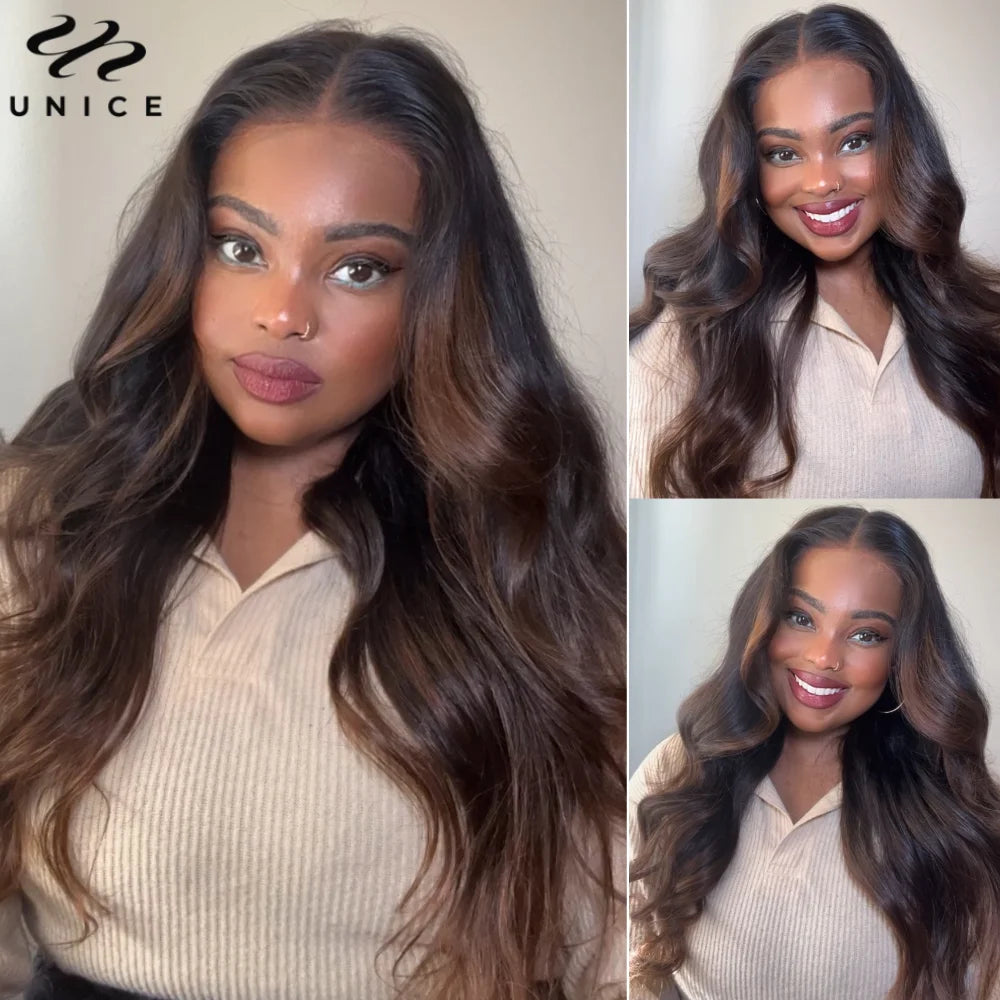 UNice Chestnut Brown Ombre Body Wave Bundles 1/3 PCS 100% Cheveux Humains Brésiliens Remy 8-26 Pouces – CLEVI Paris