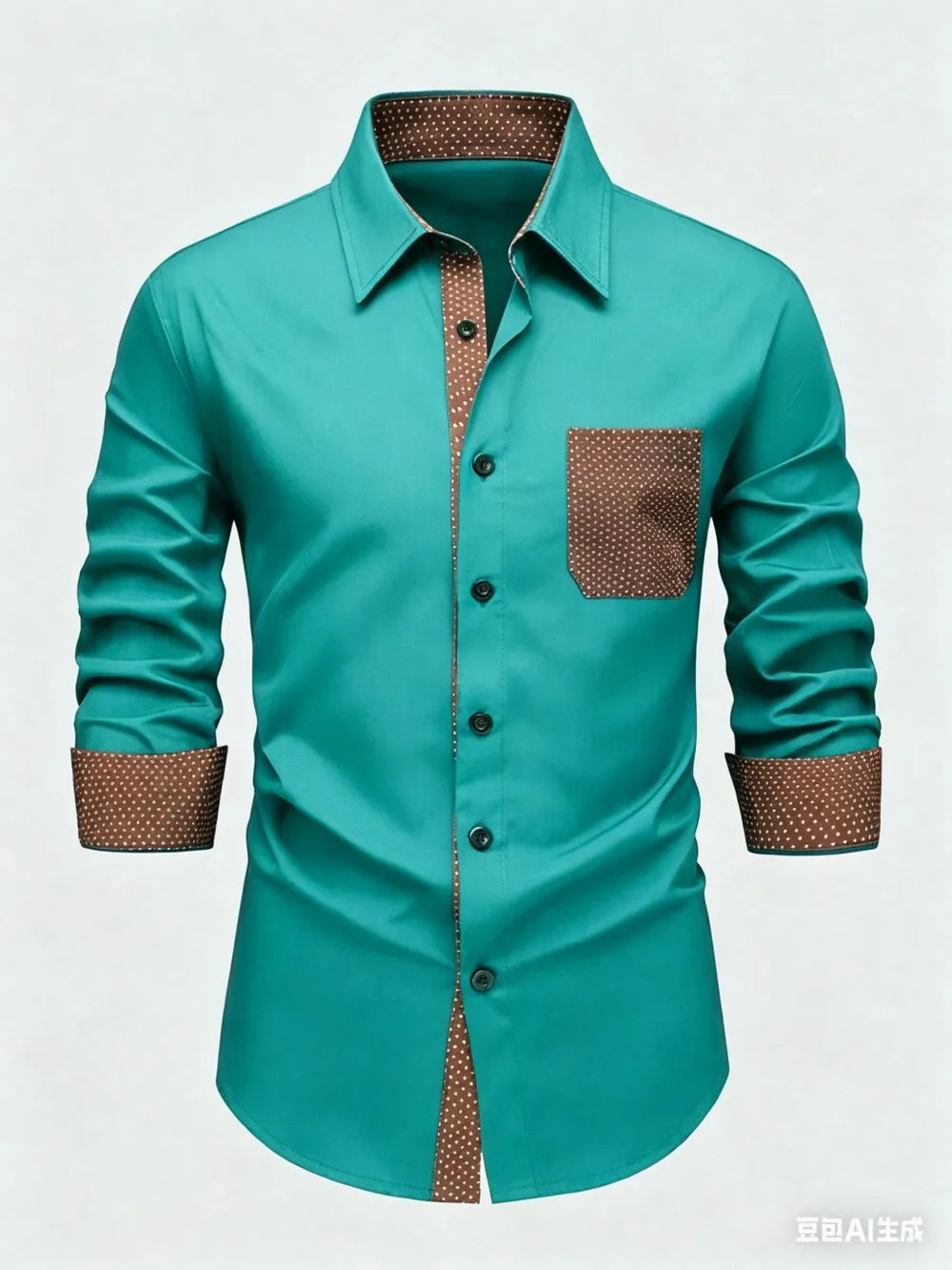 Chemise homme à pois et détails contrastés – CLEVI Paris