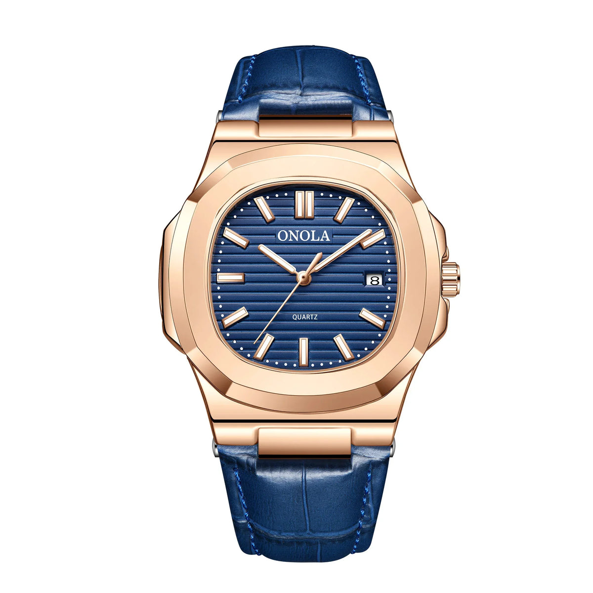 Montre Quartz Business ONOLA Homme Cuir Forme Originale – CLEVI Paris