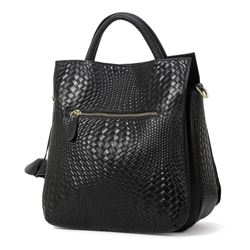 Sac Seau Femme Cuir Véritable Motif Tressé Grande Capacité – CLEVI Paris
