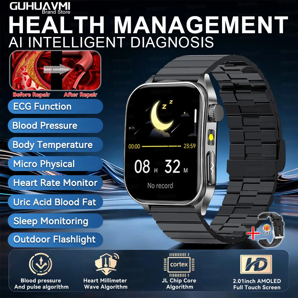 Montre GUHUAVMI E810 AMOLED Bluetooth – CLEVI Paris