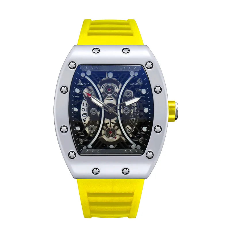 Montre Homme Quartz Tonneau L146 Silicone Aiguilles Lumineuses Fashion Casual – CLEVI Paris
