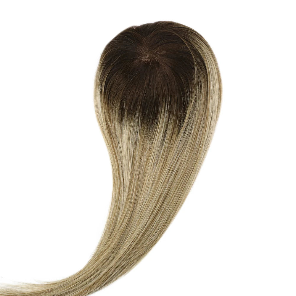 Topper Capillaire 100% Cheveux Humains Remy – Base Mono 13x13cm avec 4 Clips – CLEVI Paris