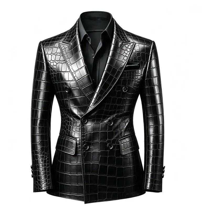 Blazer homme croisé motif crocodile – CLEVI Paris