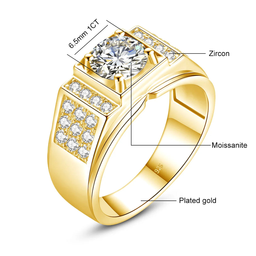 Bague Homme Moissanite 1ct Argent 925 Certifiée – CLEVI Paris