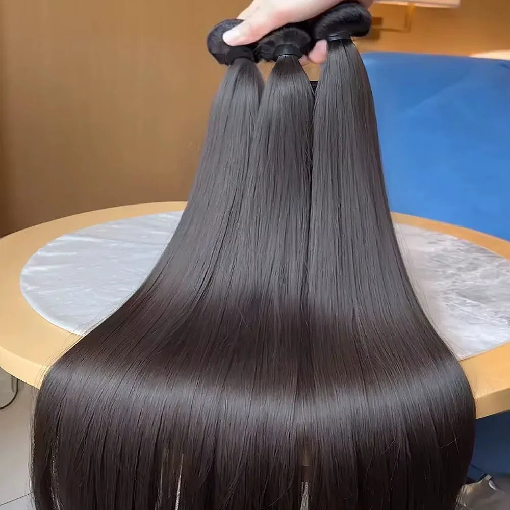 Mèches Bone Straight Cheveux Humains Péruviens Vierges Remy — Extensions Longues & Épaisses – CLEVI Paris