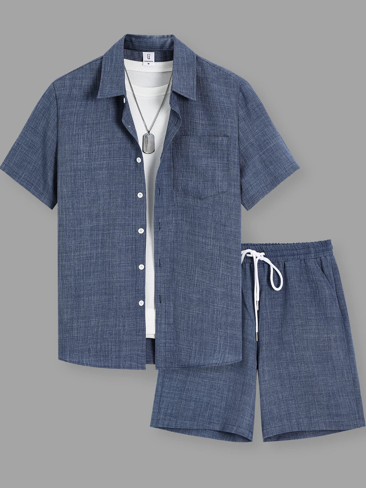 Ensemble Deux Pièces Homme Chemise + Short Lin Casual – CLEVI Paris