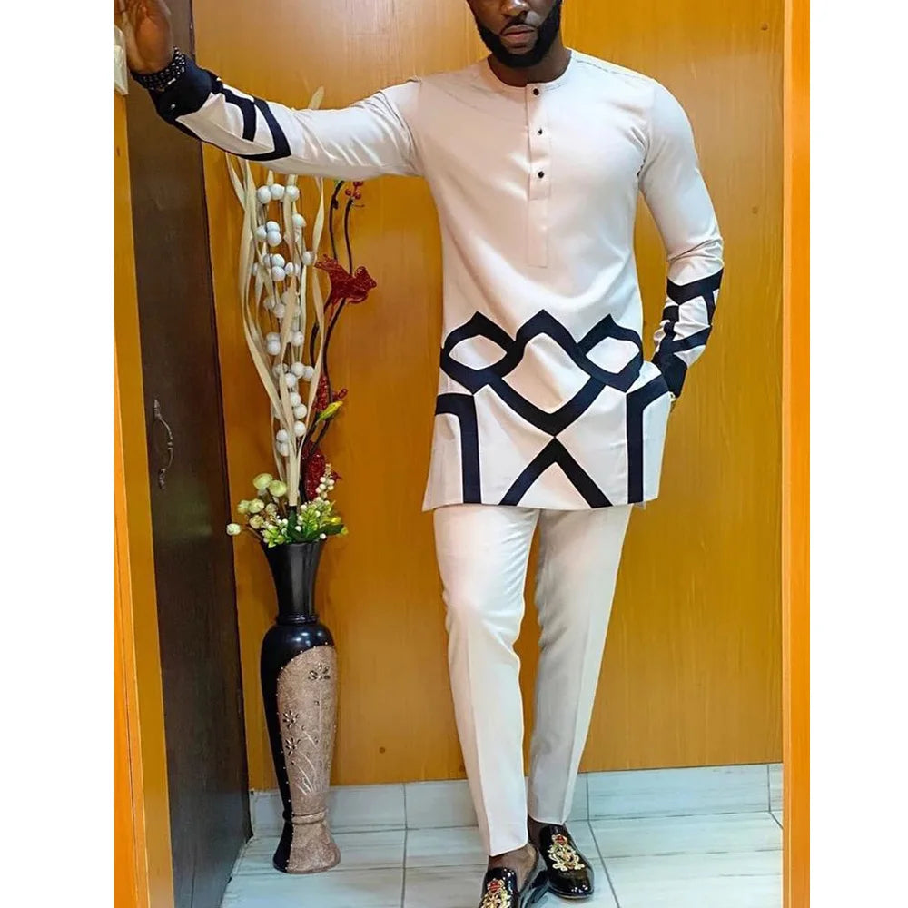 Ensemble 2 Pièces Style Africain Homme – CLEVI Paris