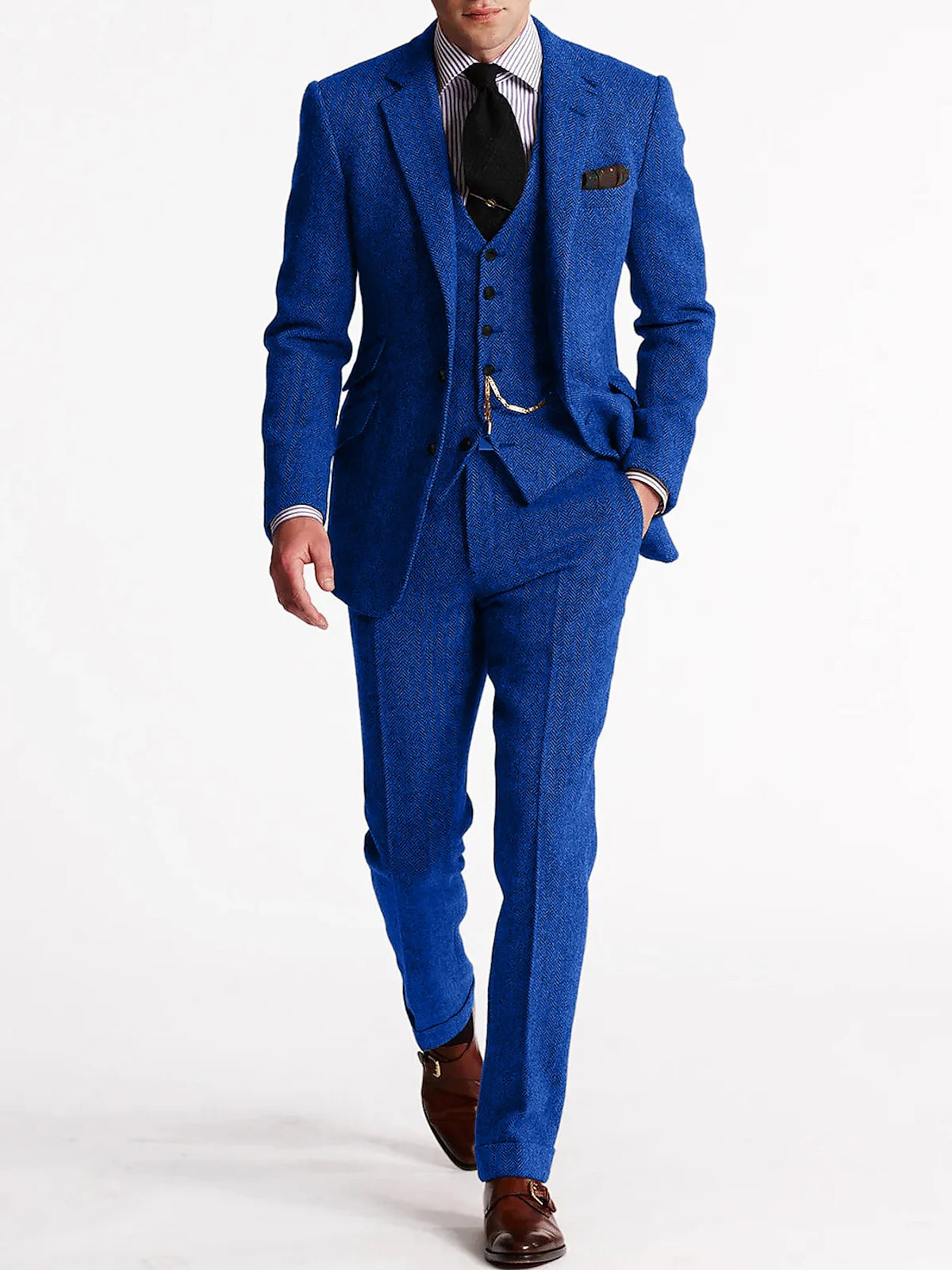 Costume homme en tweed 3 pièces – CLEVI Paris