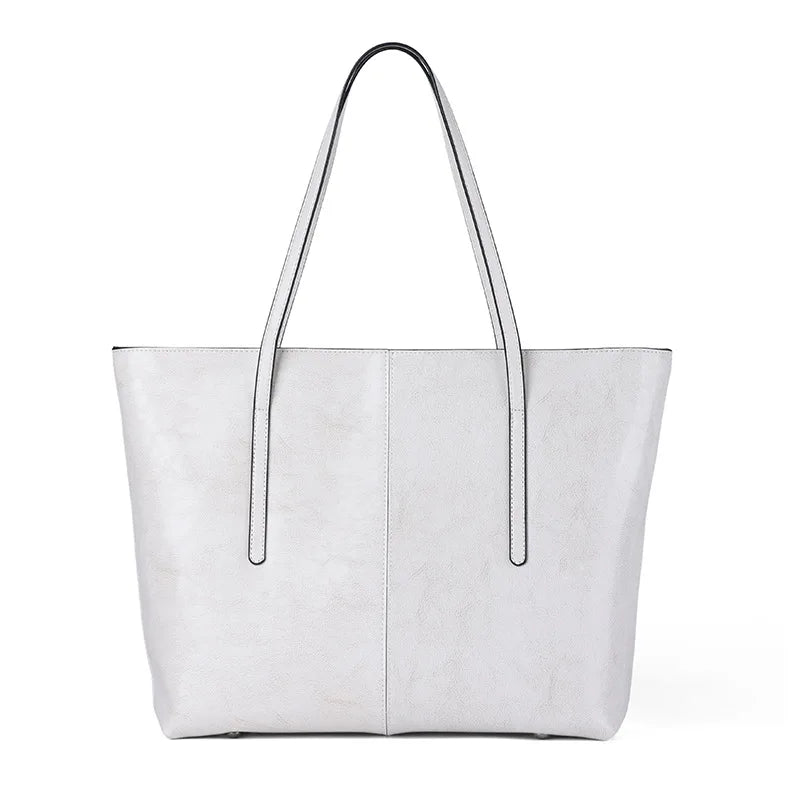 Tote Bag Cuir Véritable Femme Grande Capacité Bureau Style Vintage Élégant – CLEVI Paris