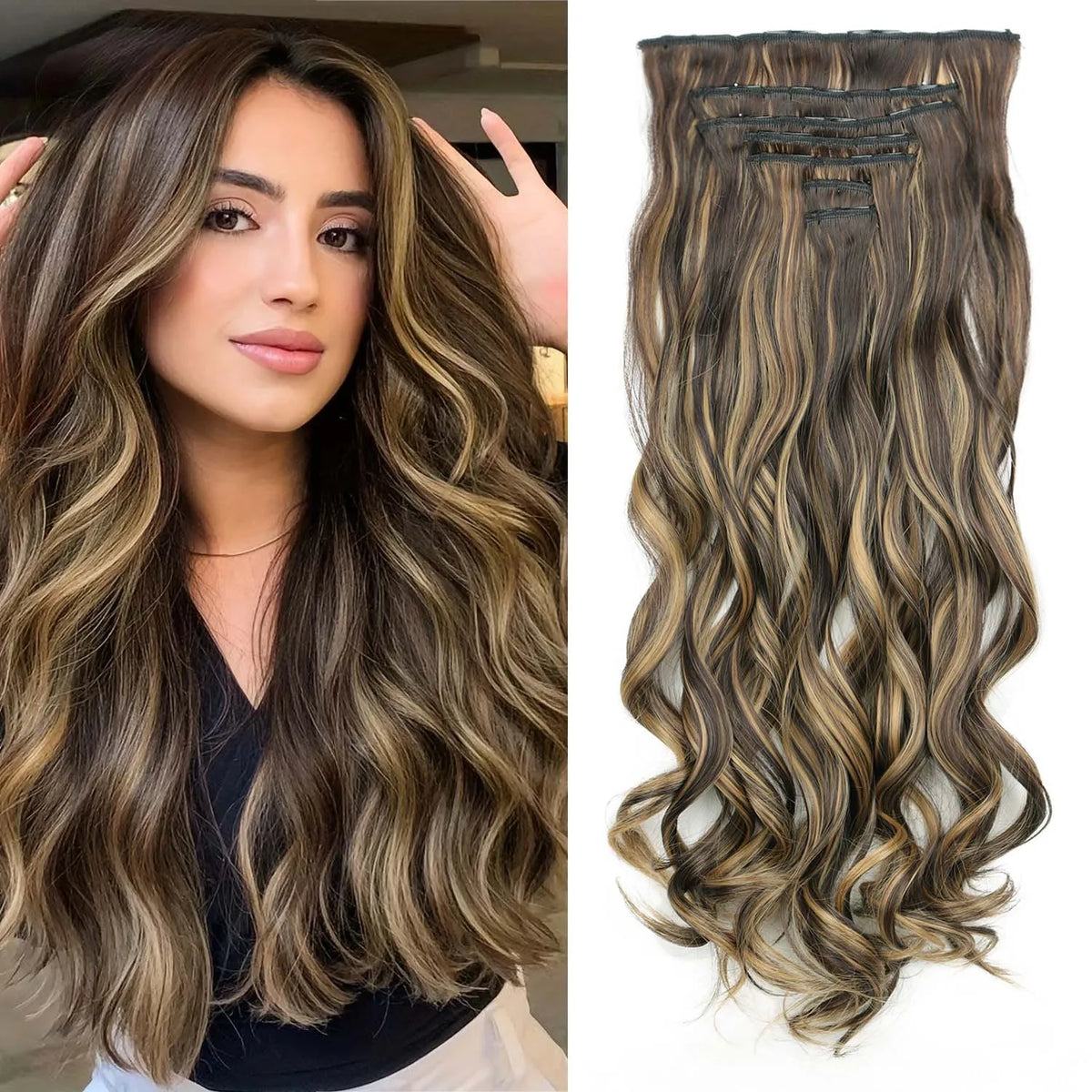 Extensions Cheveux Clips 7 Pcs Synthétique 50 Couleurs – CLEVI Paris