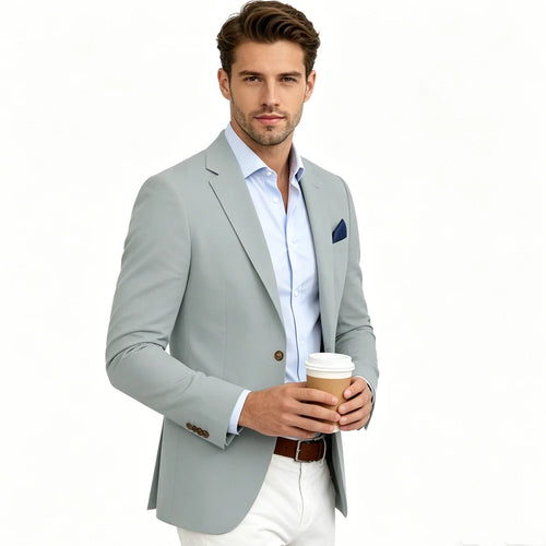 Blazer homme en lin mélangé, 2 boutons – CLEVI Paris