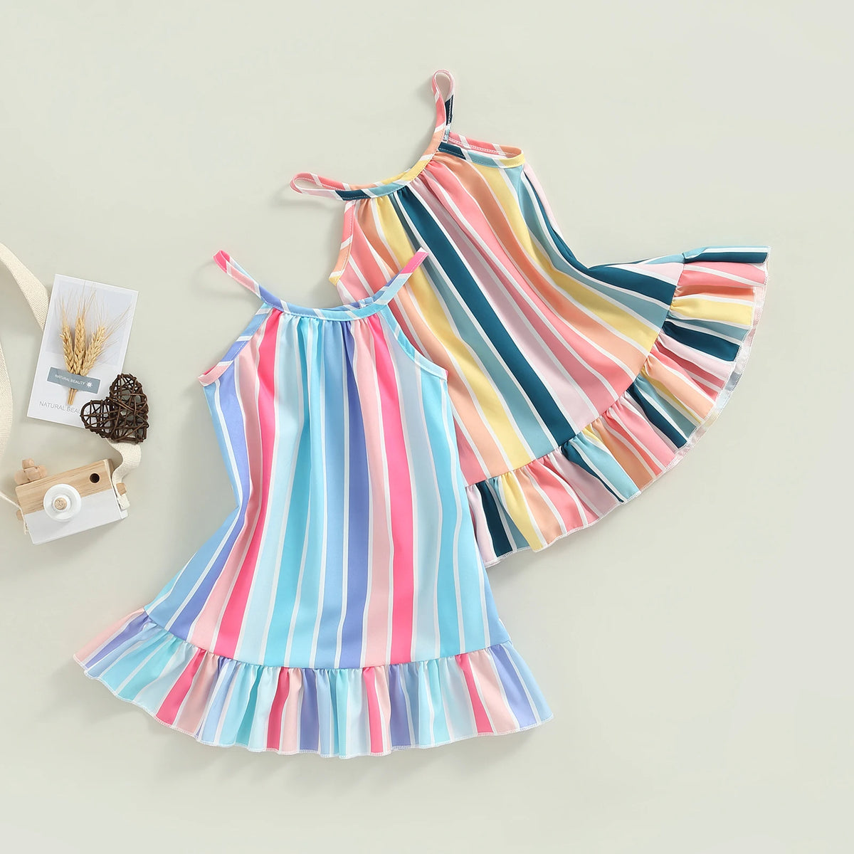 Robe bébé fille rayée à volants – CLEVI Paris
