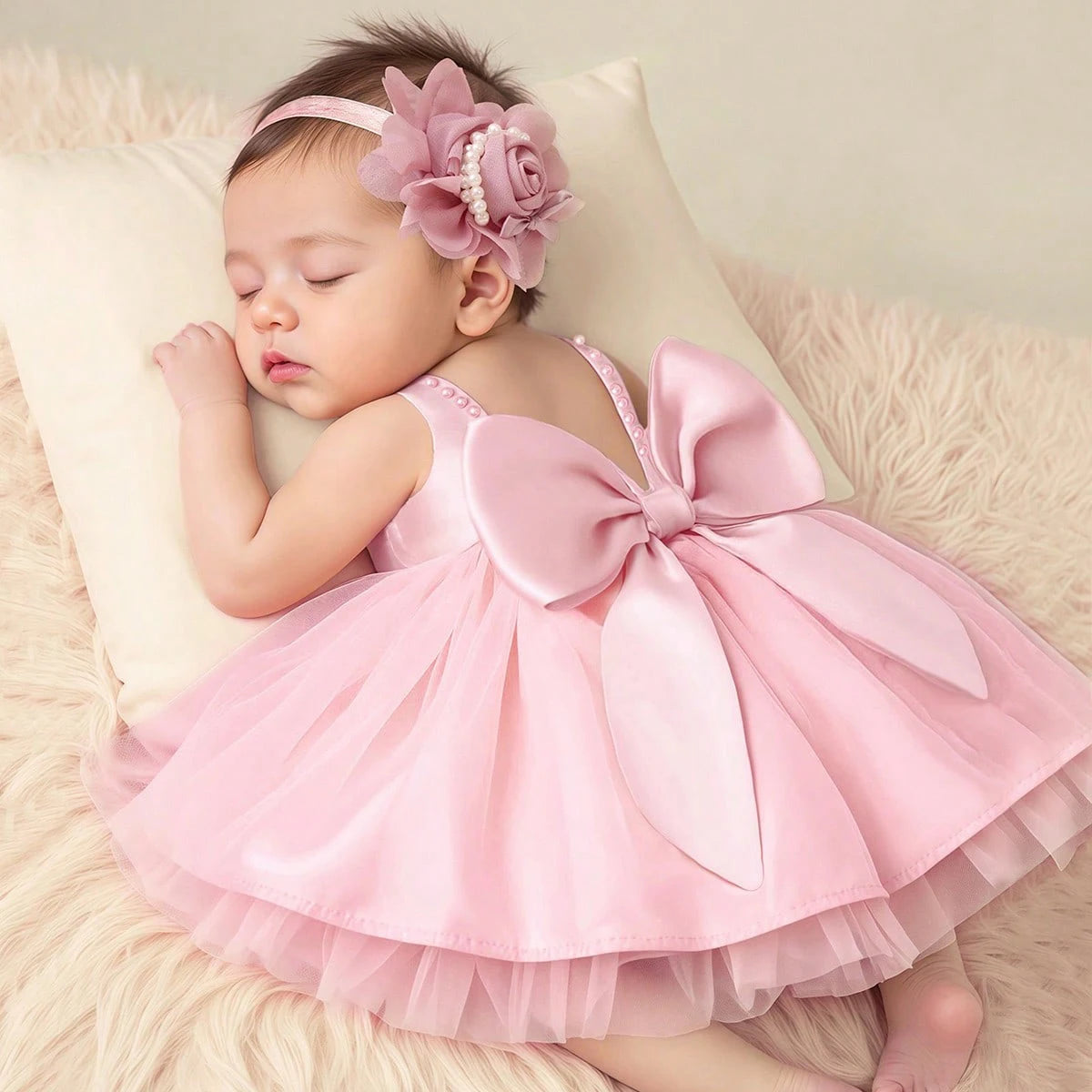 Tenue photo bébé fille robe et bandeau – CLEVI Paris