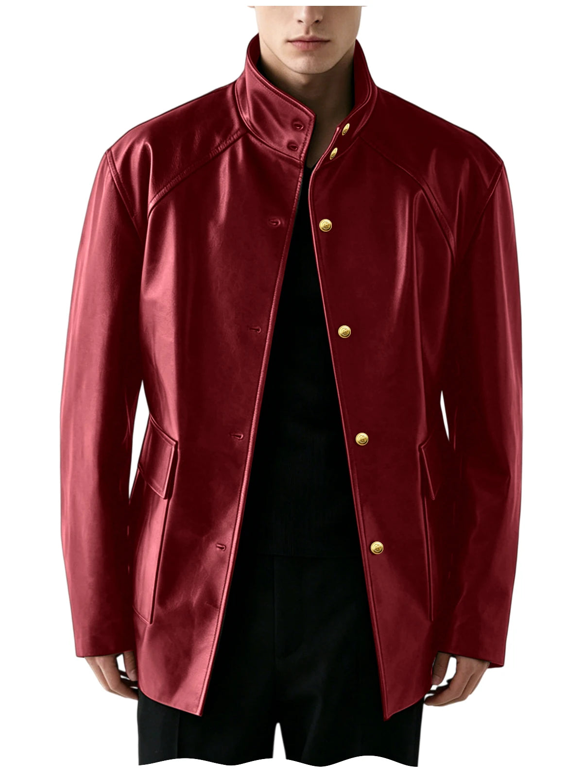 Veste Simili Cuir Homme Col Montant – CLEVI Paris