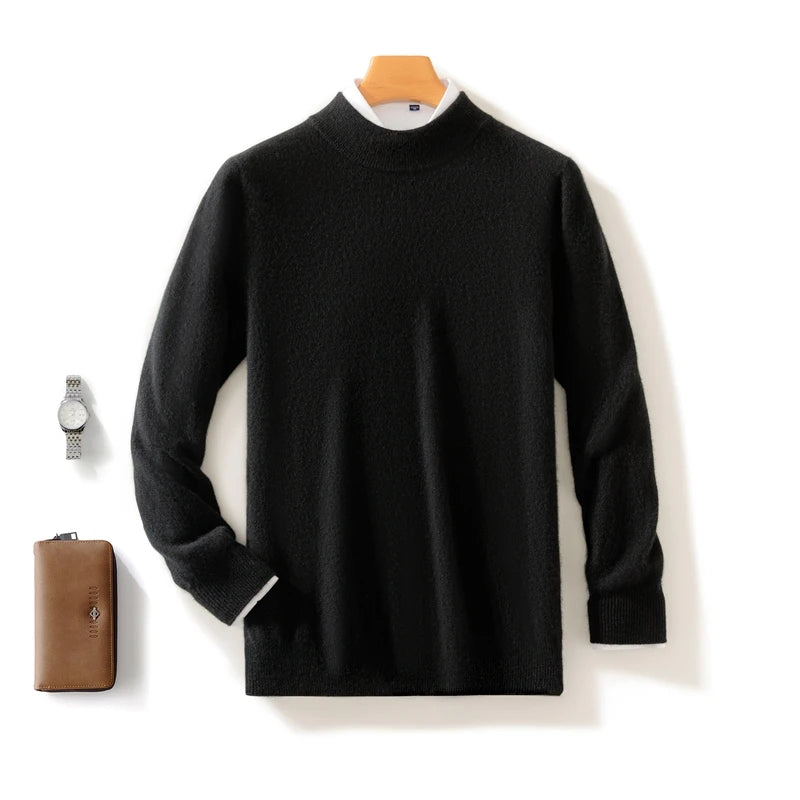 Pull homme en laine à col montant – CLEVI Paris