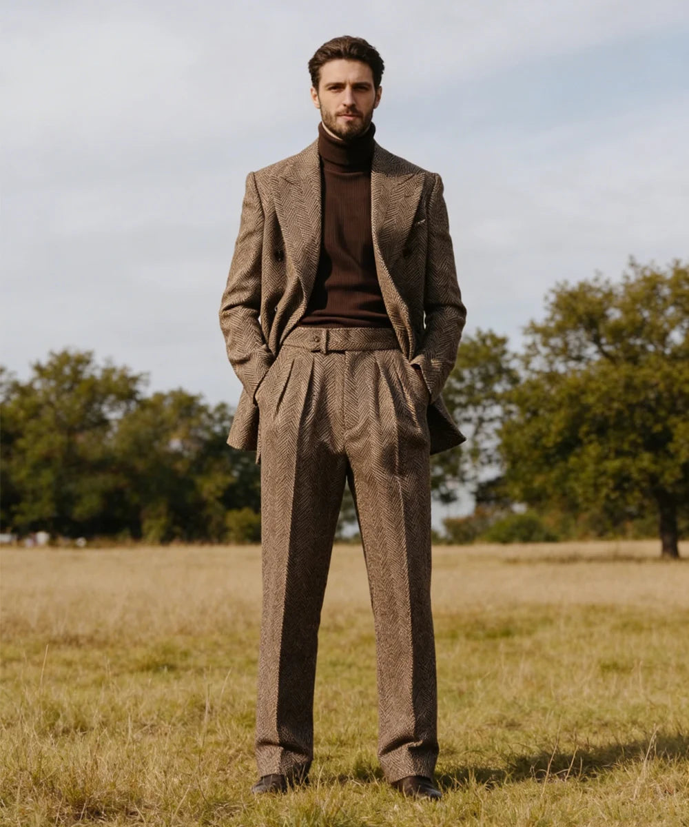 Costume homme à chevrons 2 pièces – CLEVI Paris