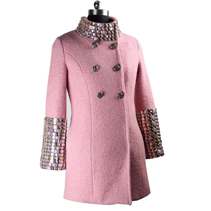 Manteau femme mi-long doublé, laine mélangée – CLEVI Paris