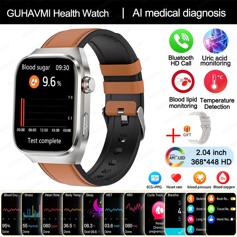 Montre GUHUAVMI AMOLED 2,04″ Bluetooth – CLEVI Paris