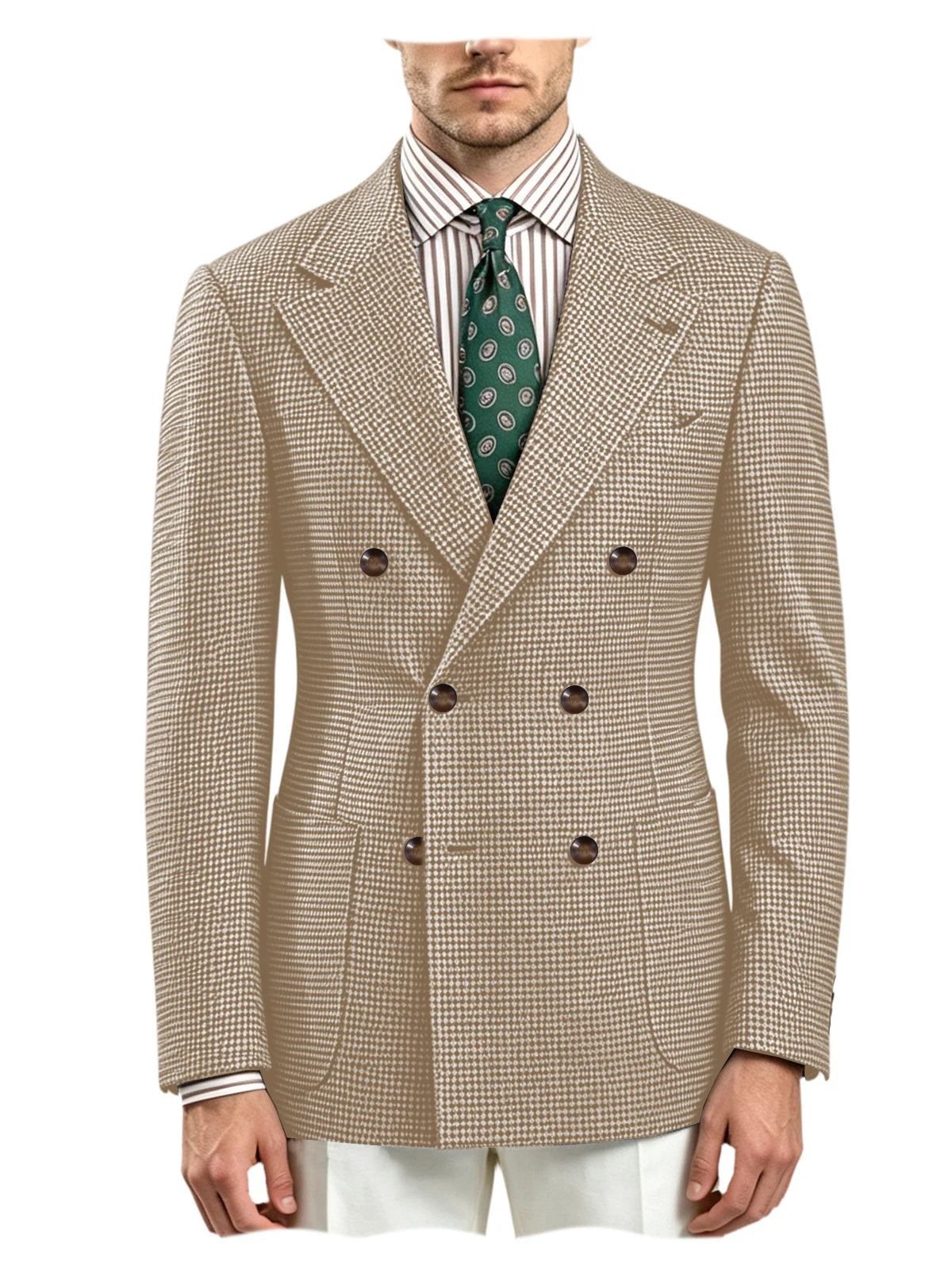 Blazer homme pied-de-poule à double boutonnage – CLEVI Paris