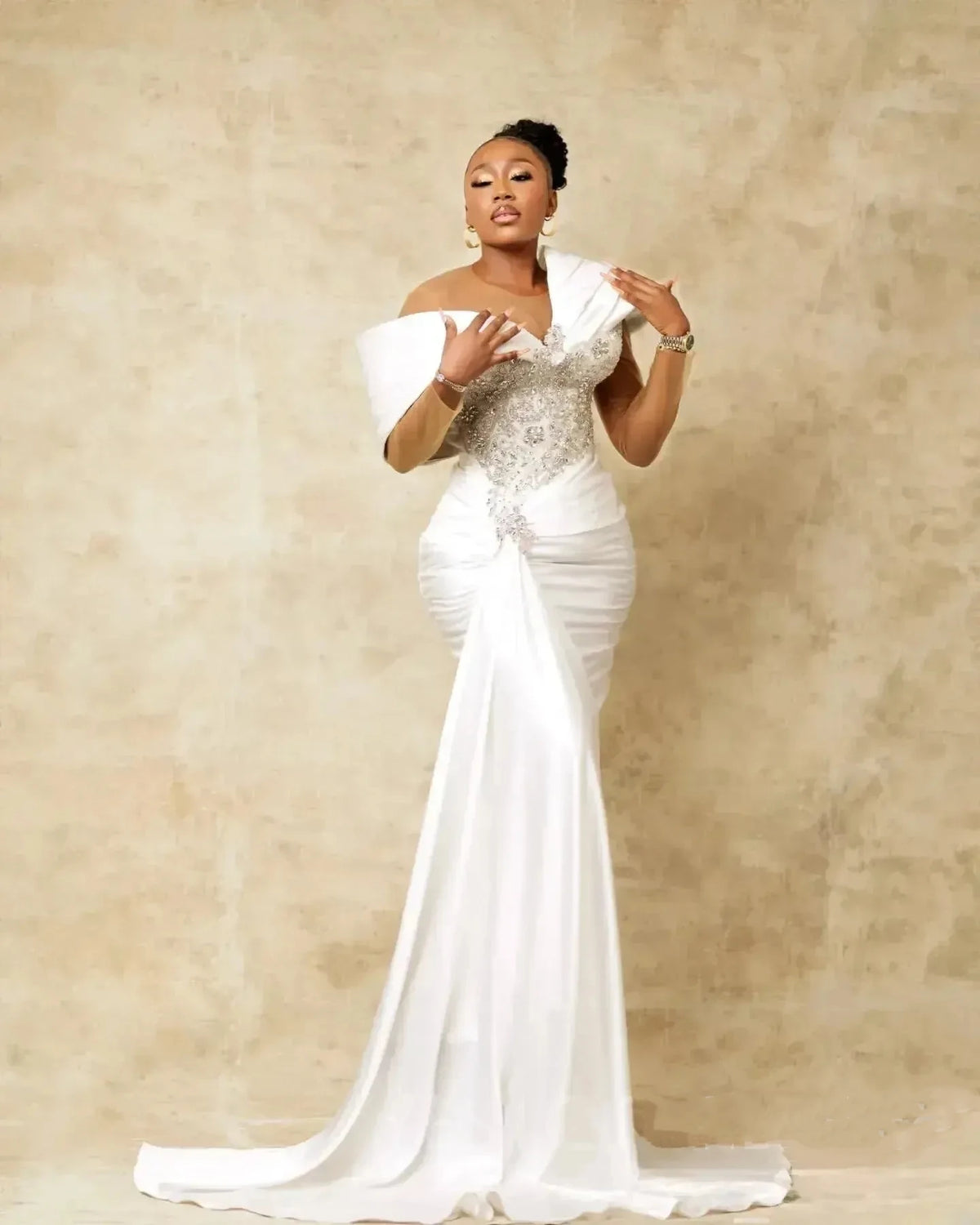 Robe de mariée sirène plissée – CLEVI Paris