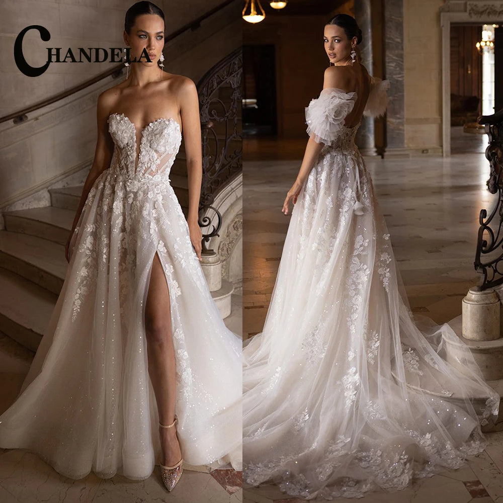 Robe de mariée A-line en tulle – CLEVI Paris