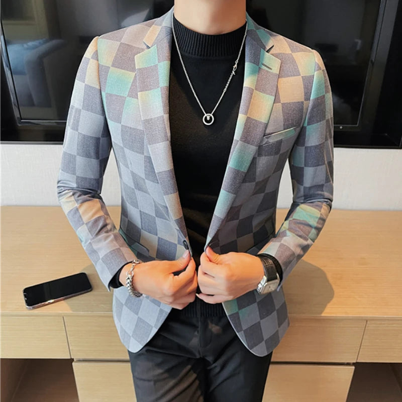 Blazer homme à carreaux – CLEVI Paris