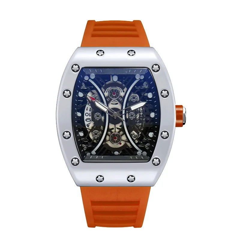 Montre Homme Quartz Tonneau L146 Silicone Aiguilles Lumineuses Fashion Casual – CLEVI Paris
