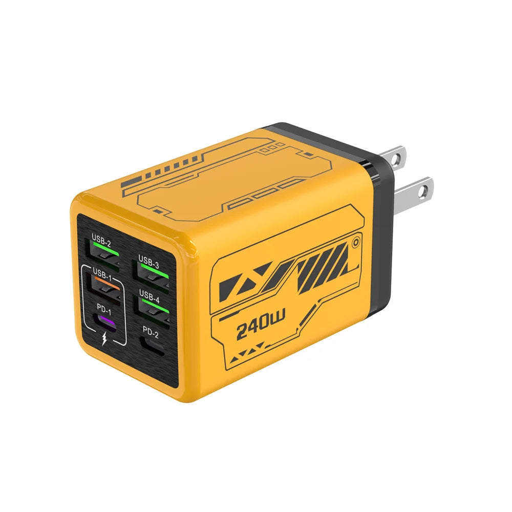 Chargeur Mural 240W 6 Ports USB-C PD EU/US/UK – CLEVI Paris