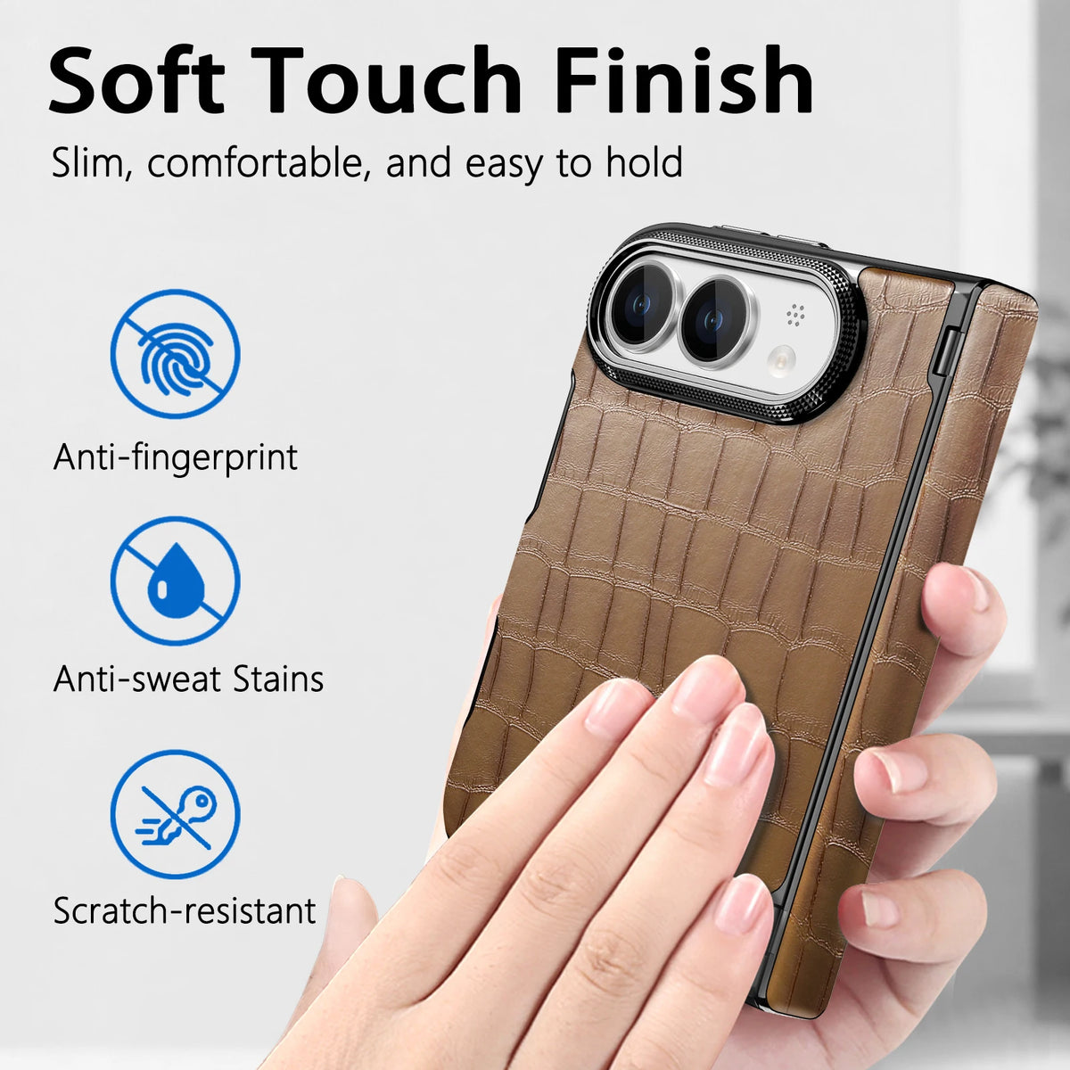 Coque iPhone Duo motif crocodile en simili – CLEVI Paris