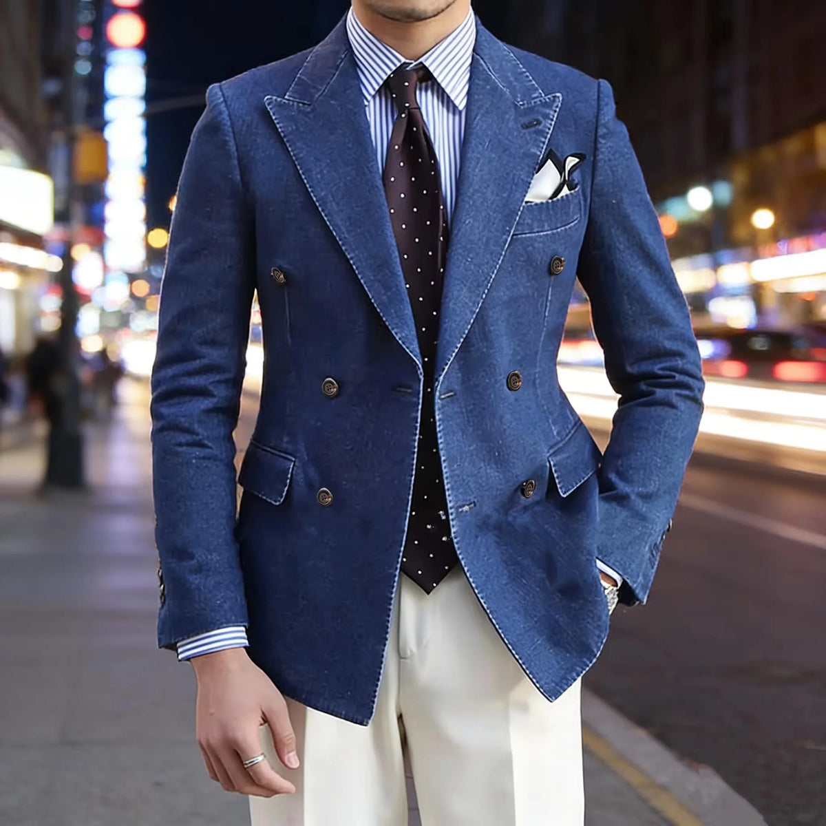 Blazer en Jean Homme Croisé – CLEVI Paris