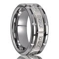 Bague homme en tungstène et zircon cubique blanc – CLEVI Paris