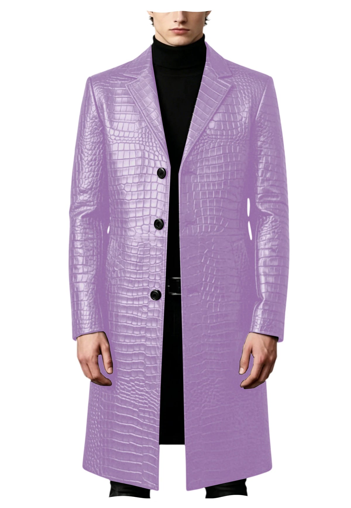 Manteau homme effet crocodile coupe ajustée – CLEVI Paris