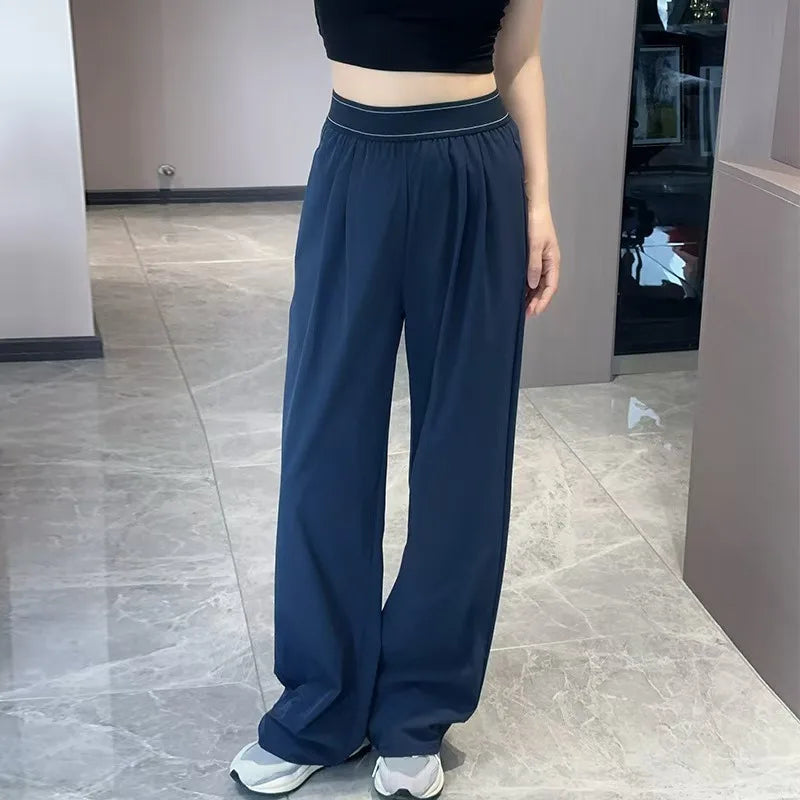 Pantalon femme ample à taille élastique – CLEVI Paris