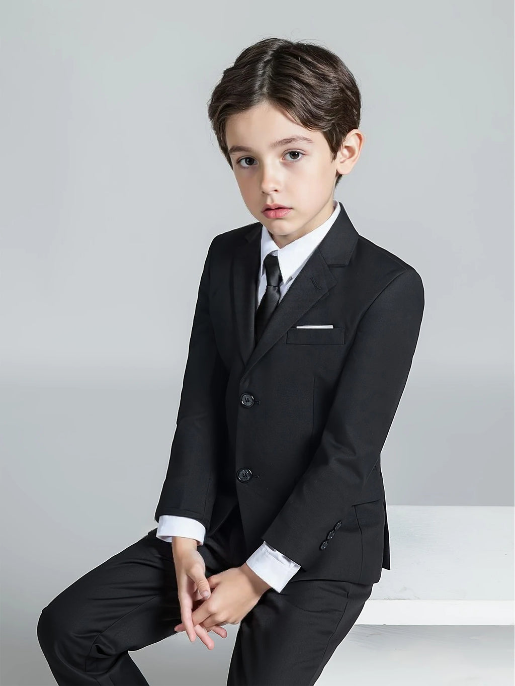 Costume 4 Pièces Garçon Mariage Cérémonie Slim Veste Gilet Pantalon Cravate 13 Coloris – CLEVI Paris