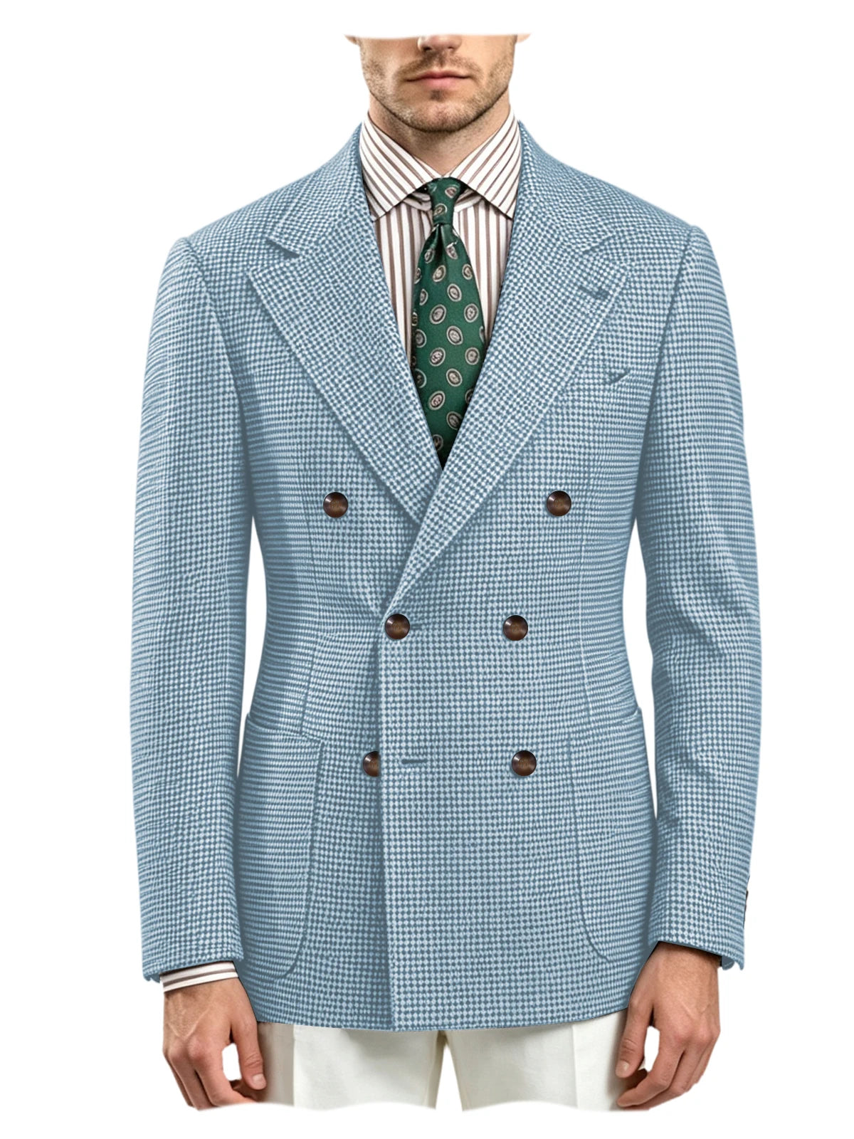 Blazer homme pied-de-poule à double boutonnage – CLEVI Paris