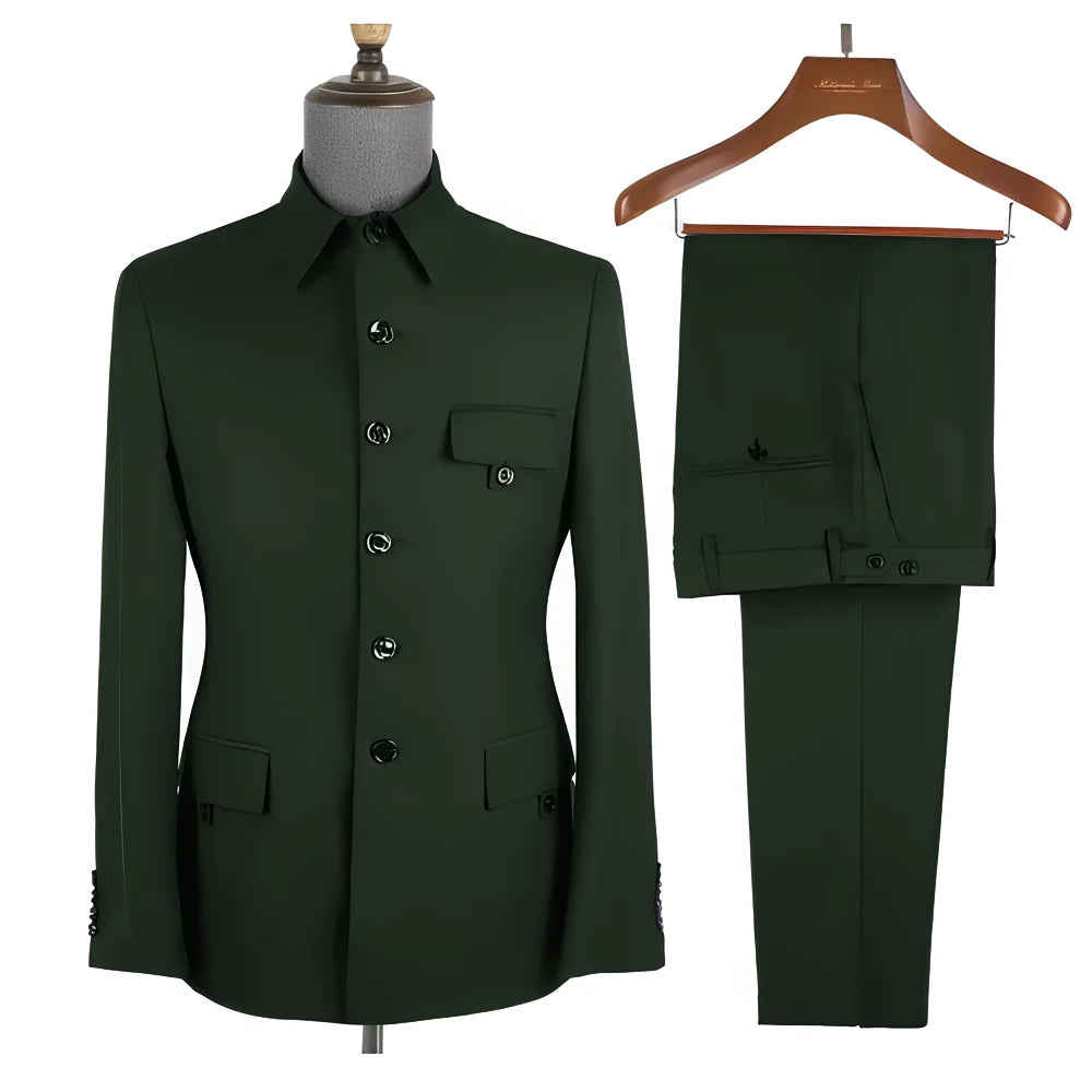 Costume homme 2 pièces, col montant – CLEVI Paris