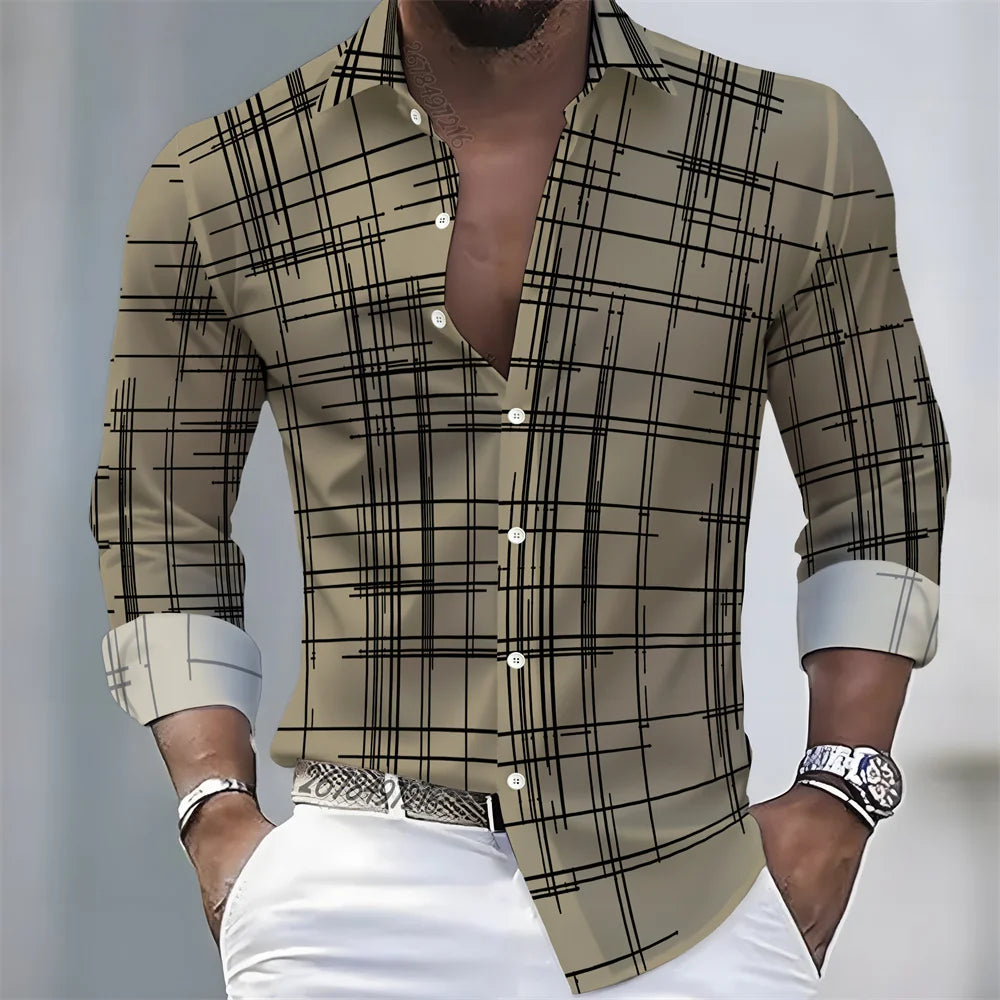Chemise Homme Rayée à Manches Longues – CLEVI Paris