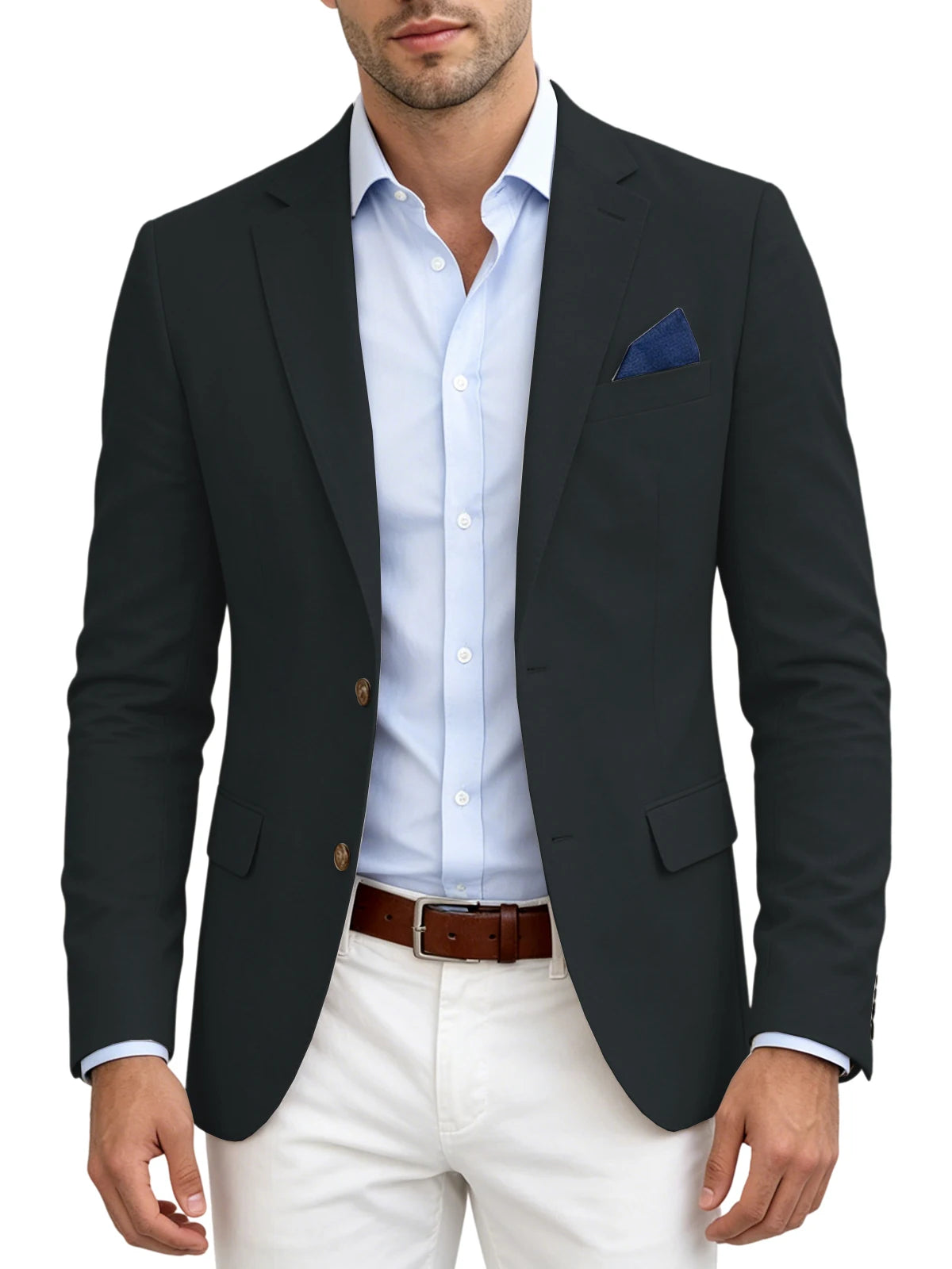 Blazer homme en lin mélangé, 2 boutons – CLEVI Paris