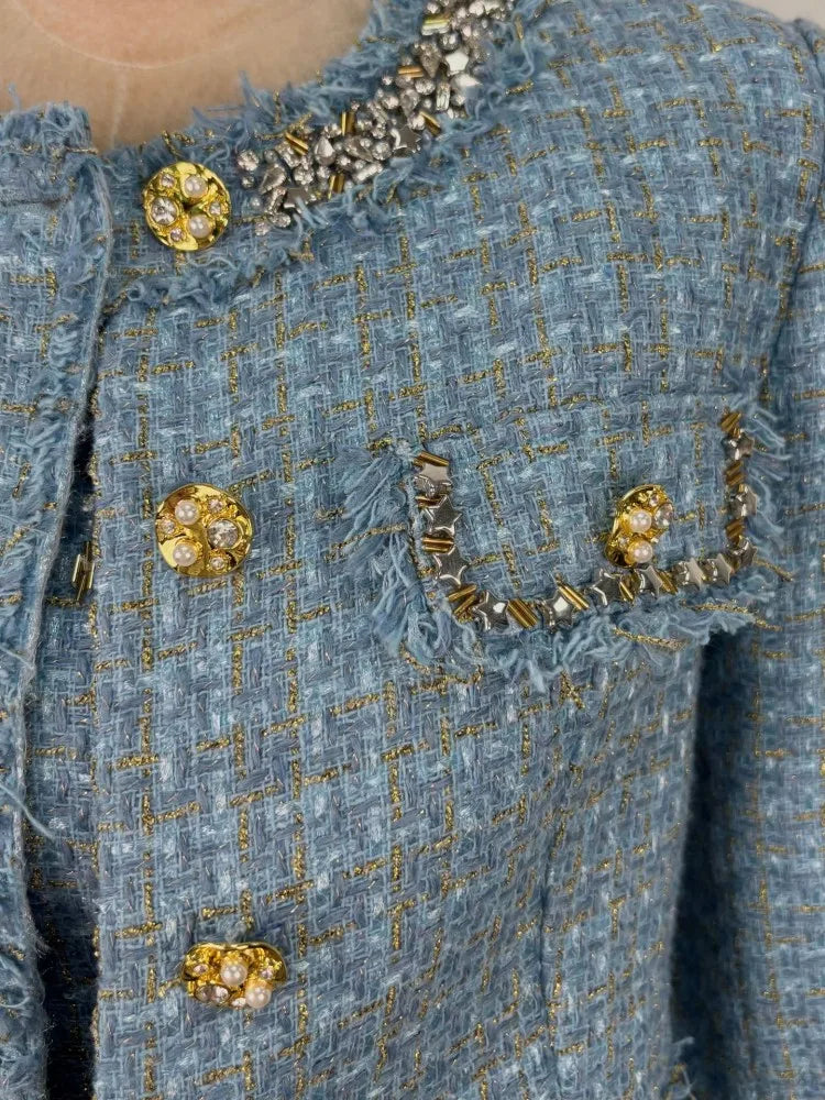 Ensemble femme tweed, veste et robe – CLEVI Paris
