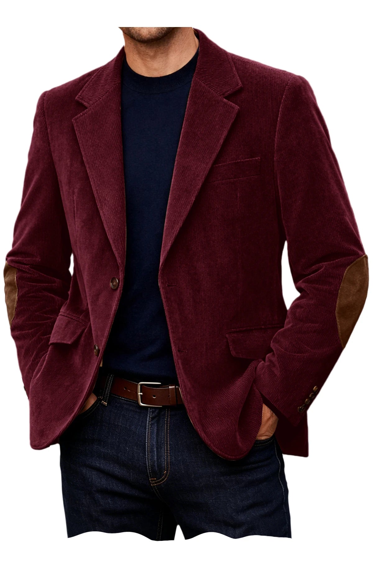 Blazer homme en velours côtelé à coudières – CLEVI Paris