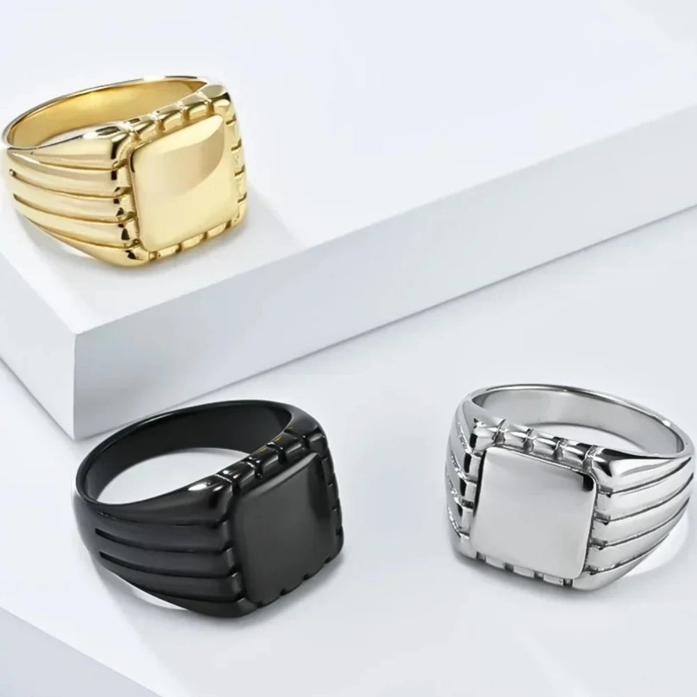 Bague Géométrique Homme en Acier Inoxydable – CLEVI Paris