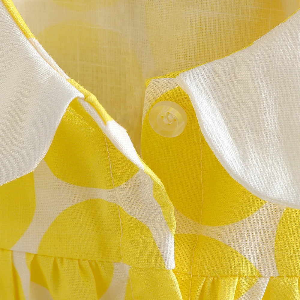 Robe été fille en coton à pois et col Claudine – CLEVI Paris