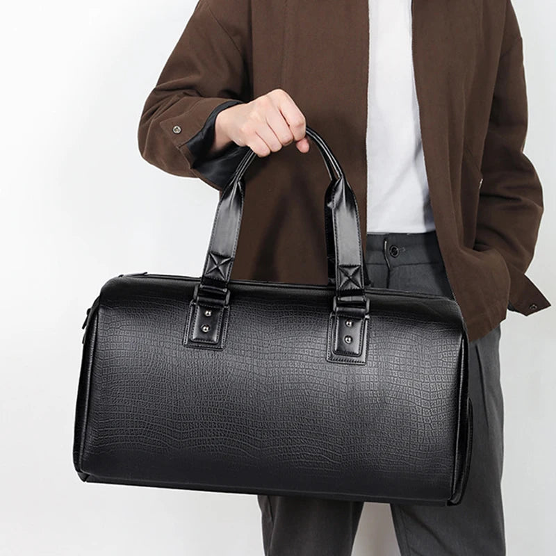 Sac de Voyage Homme PU Motif Croco Sport Business 50x24x24cm – CLEVI Paris